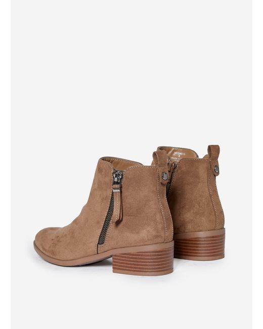 Dorothy Perkins Brown Wide Fit Taupe Macro Zip Boots