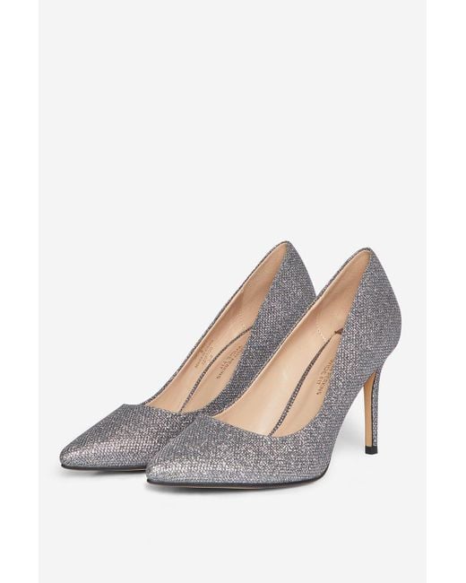 Dorothy Perkins Metallic Wide Fit Pewter Dele Court