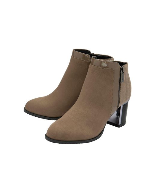 Lotus Brown Taupe 'avril' Heeled Ankle Boots