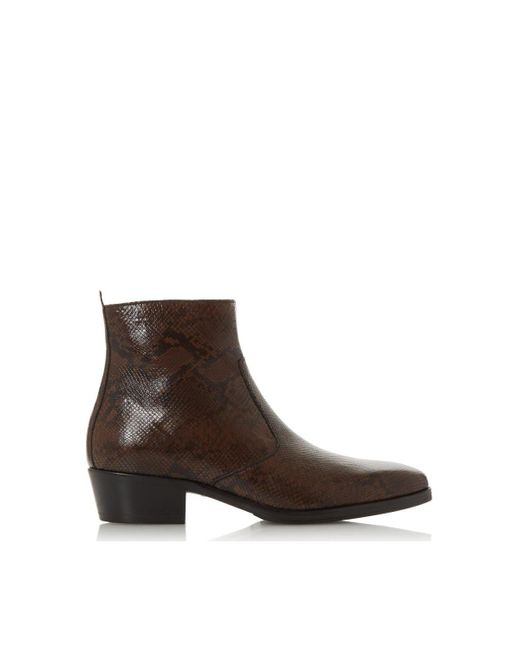Dune Brown 'milling' Leather Western Boots for men