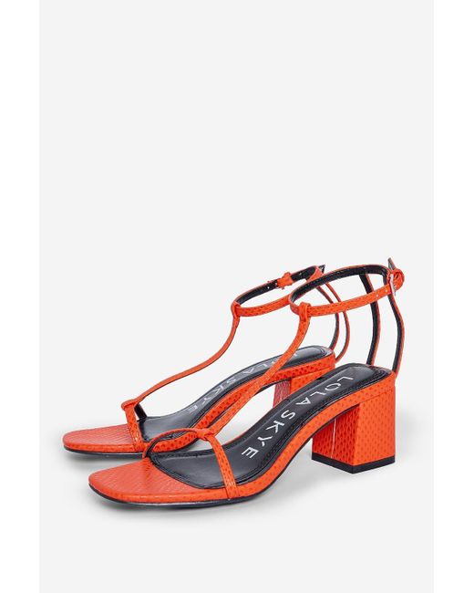 Dorothy Perkins Red Lola Skye Orange Smug Heeled Sandals