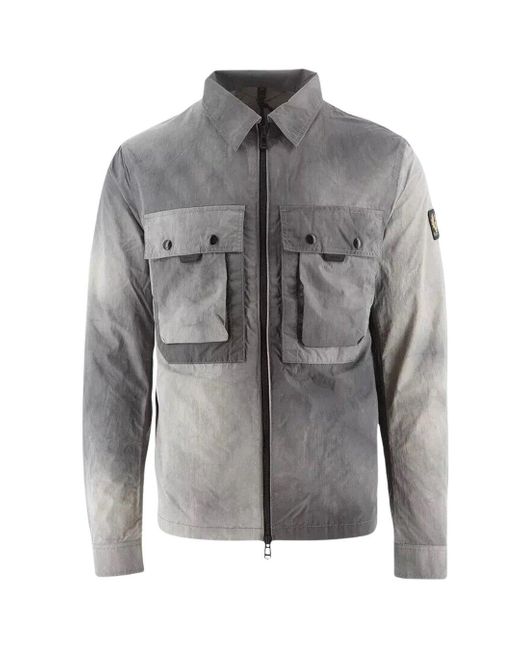 Belstaff Gray Tour Old Silver Overshirt Grey Jacket for men