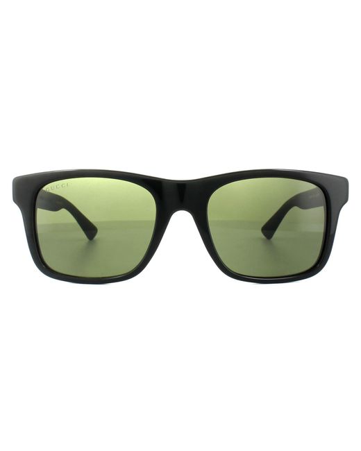 Gucci Rectangle Black Grey Green Sunglasses for men