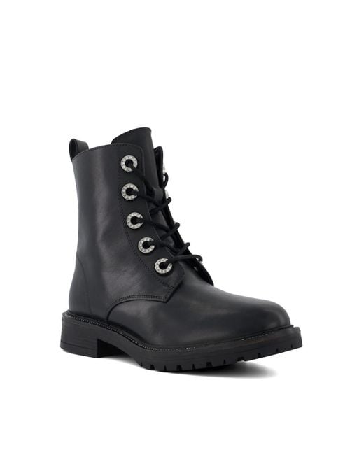 Dune Black 'precious' Leather Lace Up Boots