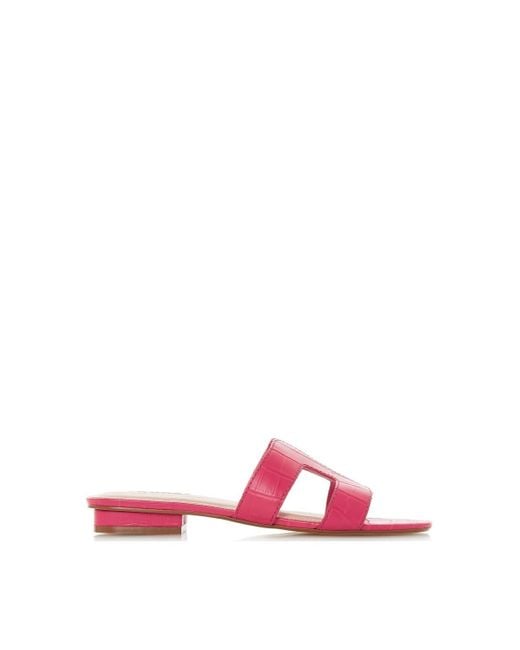 Dune Pink 'loupe' Leather Sliders