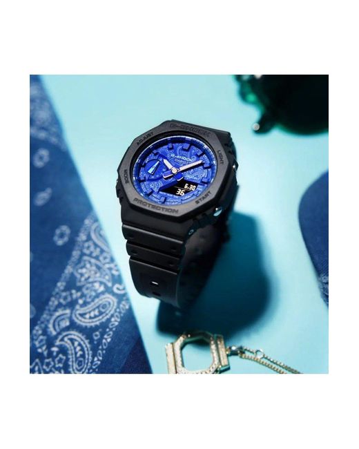 G-Shock Blue Classic Combination Quartz Watch - Ga-2100bp-1aer for men