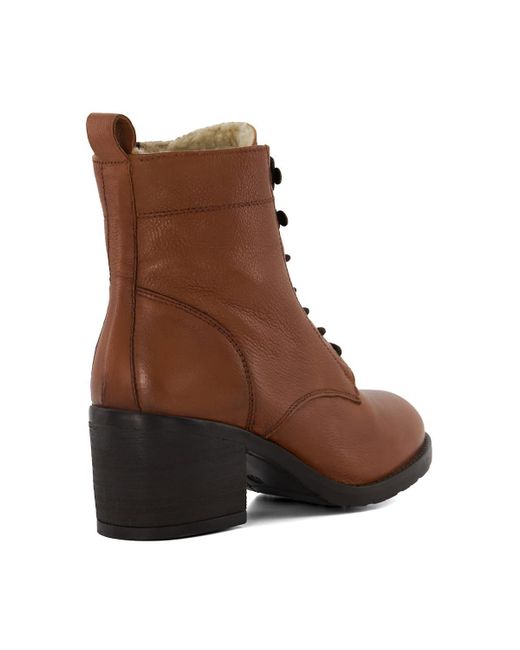 Dune Brown 'pitsia' Leather Lace Up Boots