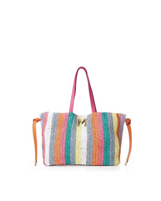 Moda In Pelle Multicolor 'carlo Bag' Raffia Shoulder Bag