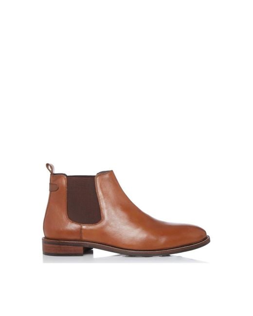 Dune Brown 'chappel' Leather Chelsea Boots for men