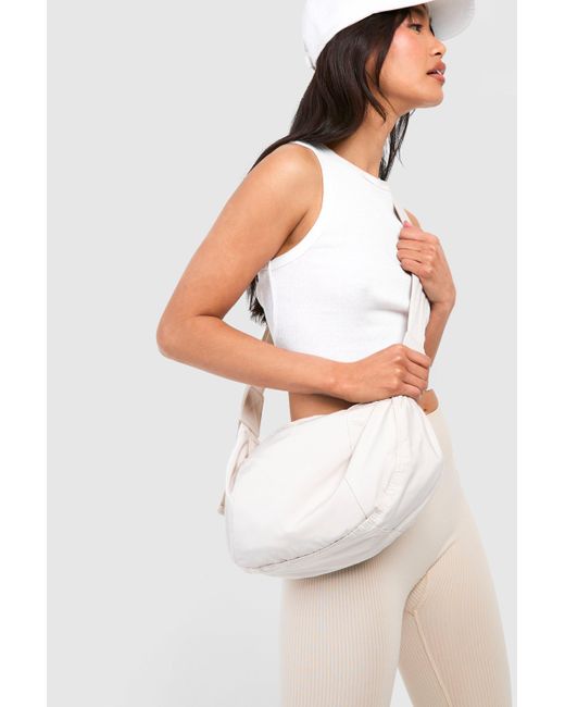 Boohoo White Nylon Crossbody Bag