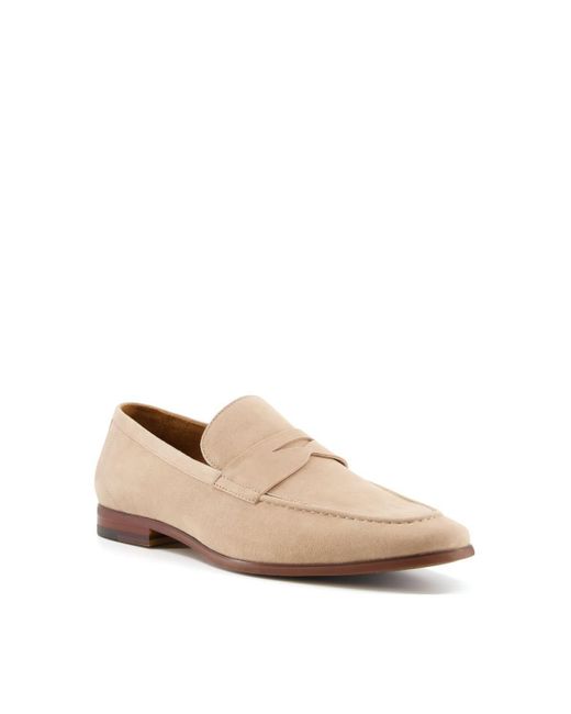 Dune White 'silas' Suede Loafers for men
