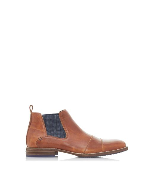 Dune Brown 'comiston' Leather Chelsea Boots for men