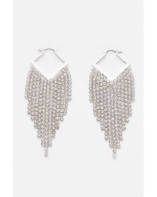 Karen Millen Natural Diamante Drop Earrings