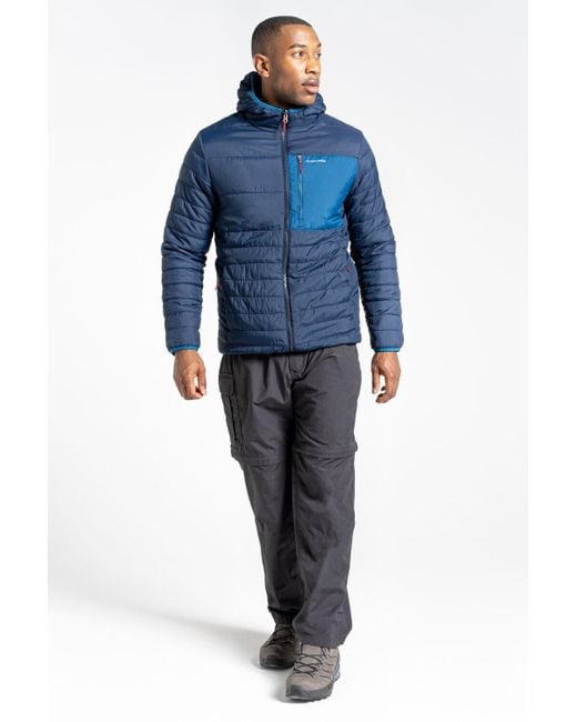 Craghoppers compresslite Vi Recycled Hooded Jacket in Blue for