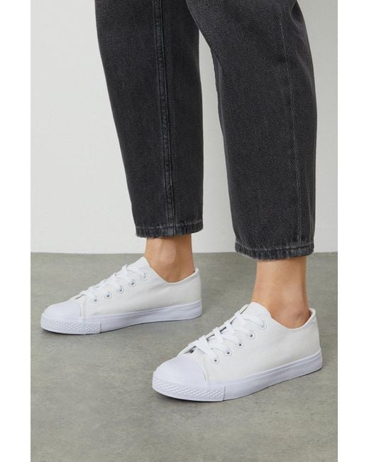Dorothy Perkins Black Wide Fit Icon Canvas Trainers