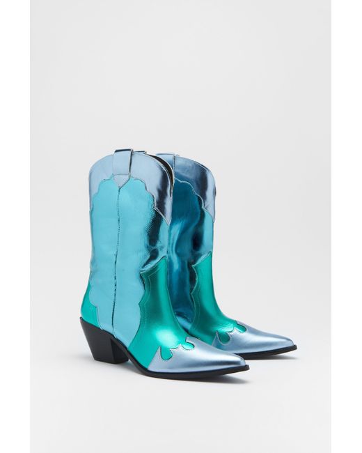 Metallic hot sale blue booties