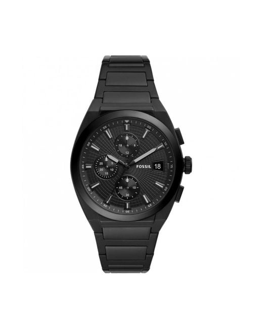 Fossil Black Everett Chronograph Stainless Steel Fashion Analogue Watch - Fs5797 for men