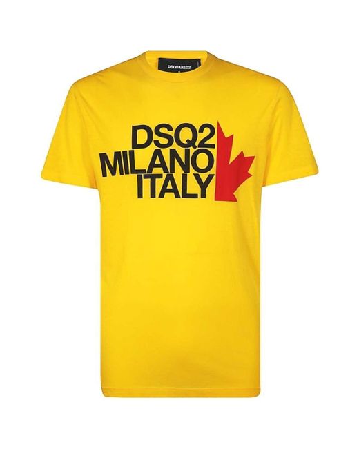 DSquared² Dsq2 Milano Italy Yellow T-shirt for men