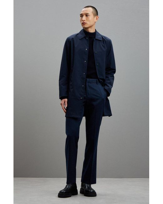 Burton Blue Tailored Denim Pinstripe Trousers for men