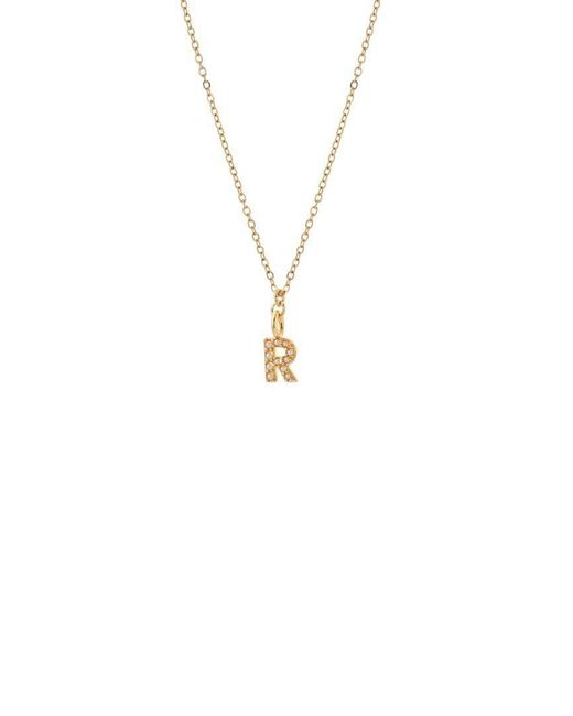 Joy by Corrine Smith White Dainty Pearl Initial 'r' Necklace Gold Plated