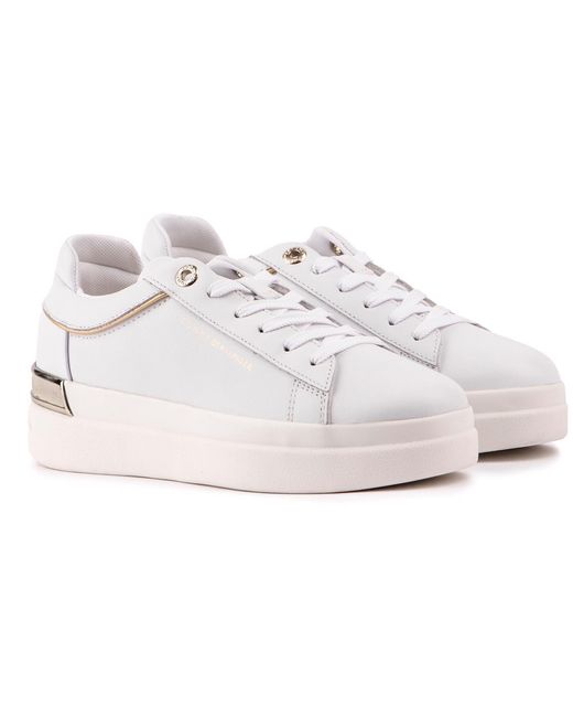 Tommy Hilfiger White Lux Metallic Trainers
