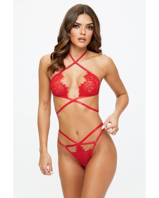 Ann Summers Red Infinite Crotchless Set
