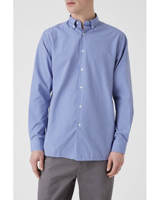 MAINE Blue Long Sleeve Pin Check Shirt for men