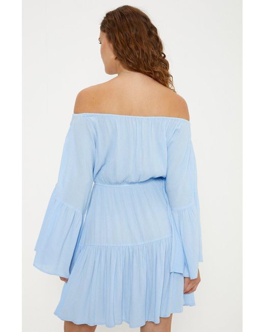 Oasis blue 2025 bardot dress