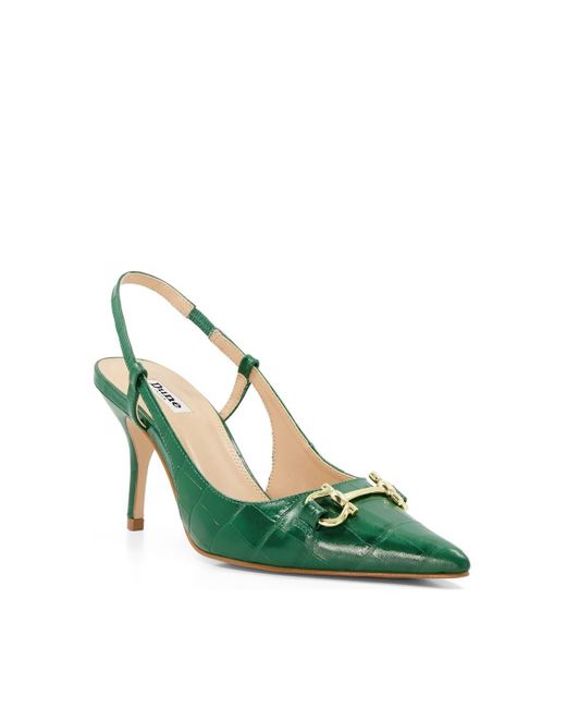 Dune Green 'click' Leather Strappy Heels