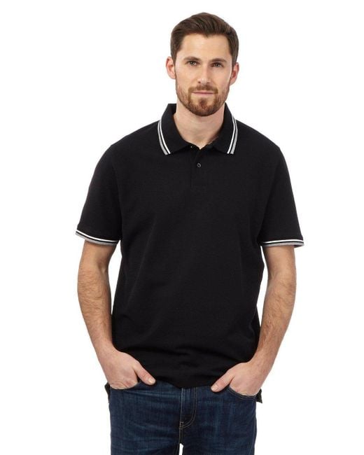 MAINE Black Tipped Regular Polo Shirt for men