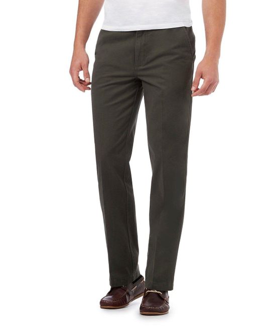 MAINE Gray Regular Fit Cotton Chino Trouser for men