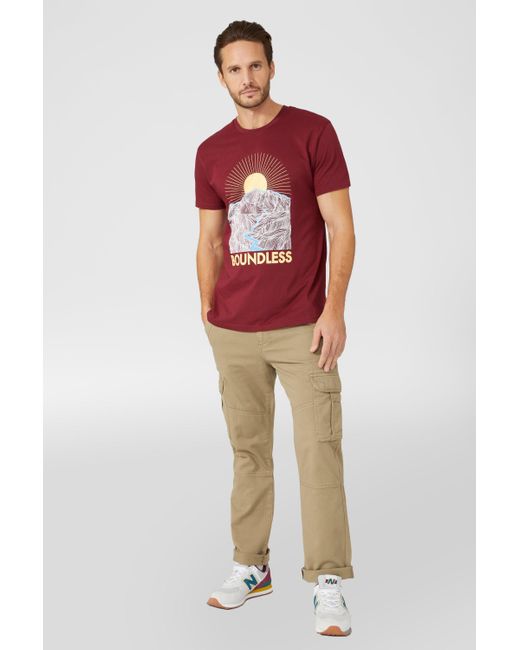 Mantaray Red Boundless Printed Tee for men