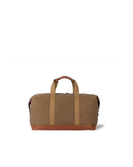 Silver Street London Brown Lenzo Canvas Leather Duffle Bag for men