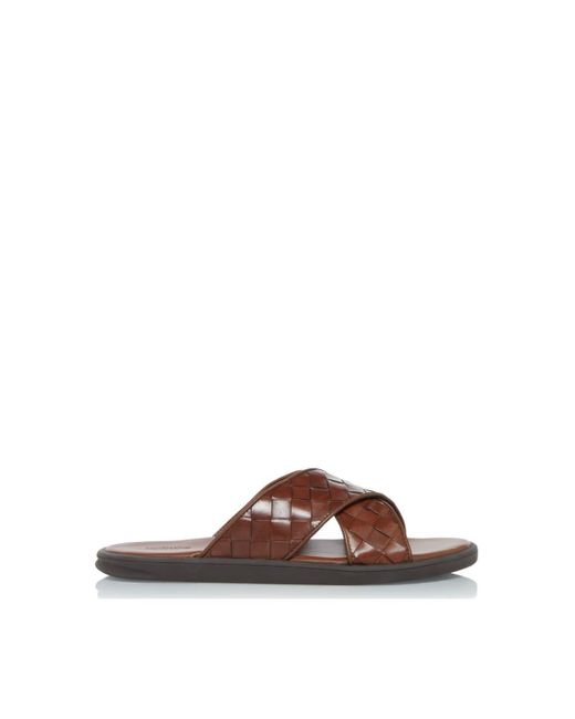Dune Brown 'Iggi' Leather Sandals for men
