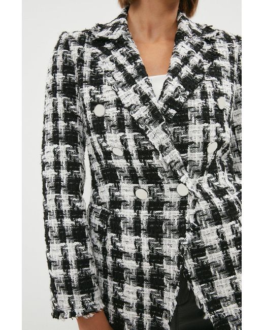 Coast Black Premium Textured Tweed Blazer