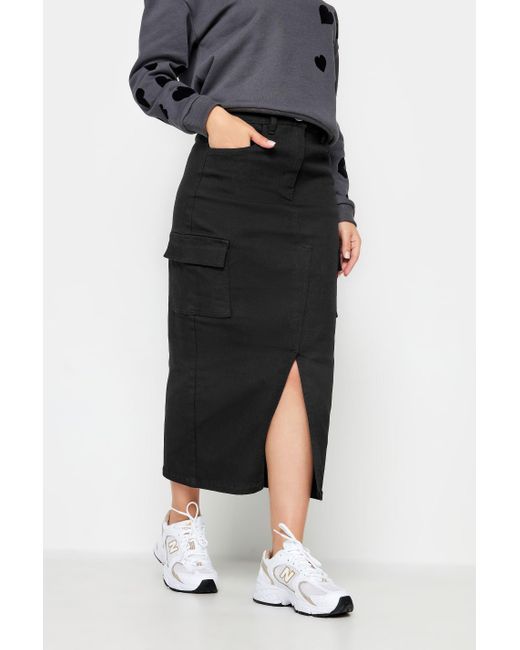 PixieGirl Black Petite Utility Midi Skirt