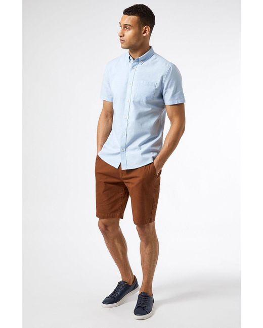 Burton Blue Short Sleeve Oxford Shirt for men