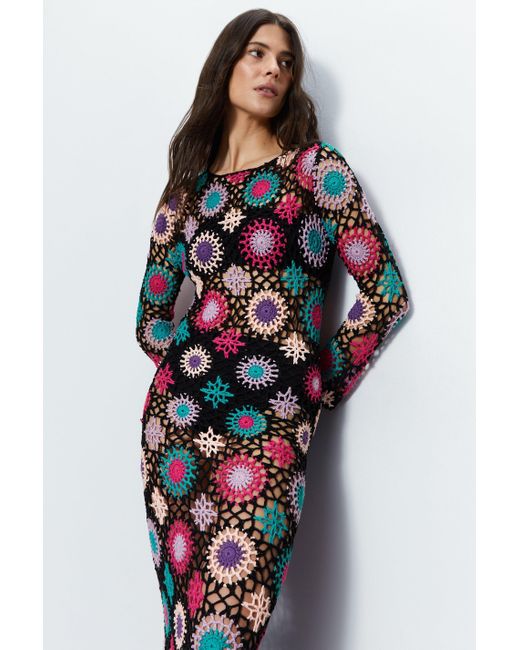 Warehouse White Crochet Maxi Dress