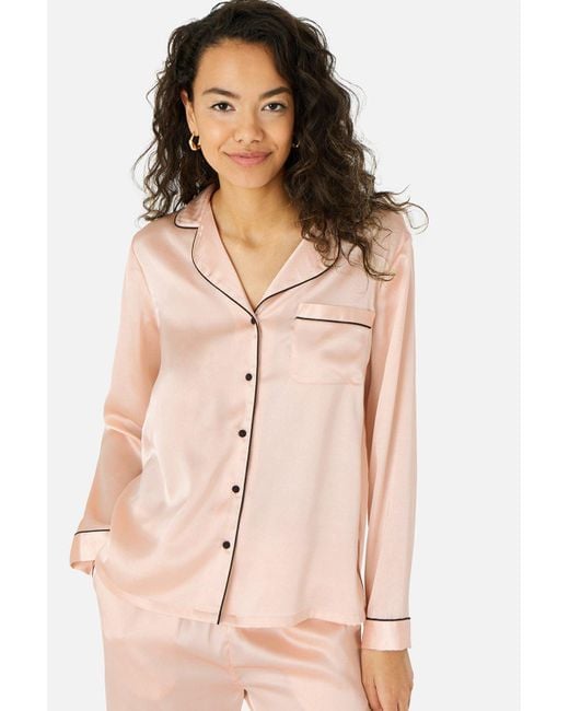 Accessorize Pink Satin Full Length Pyjama Set