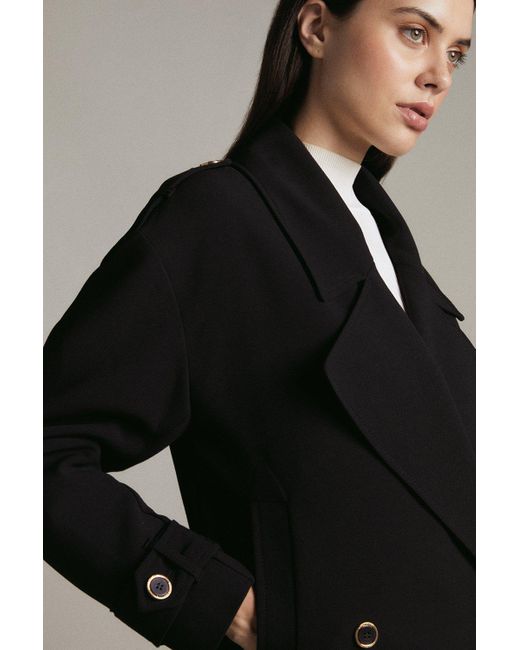 Karen Millen Black Compact Twill Relaxed Tailored Jacket