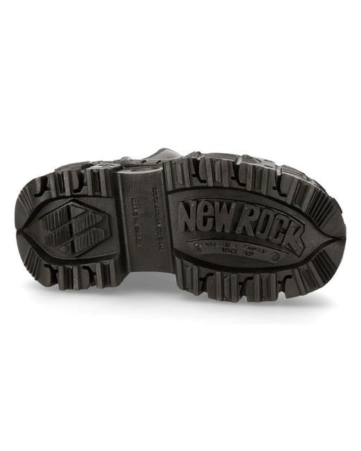 New Rock Black Unisex Vegan Leather Sandal Boots- Bios107-v1