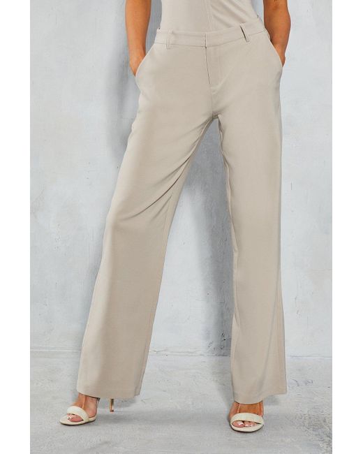 MissPap White Low Rise Straight Leg Trousers