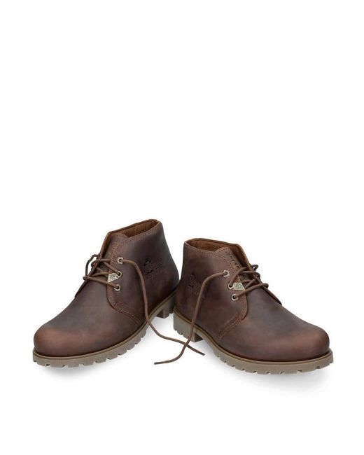 Panama Jack Brown Havana Joe C10 Waterproof Leather Lace Up Chukka Ankle Boots for men