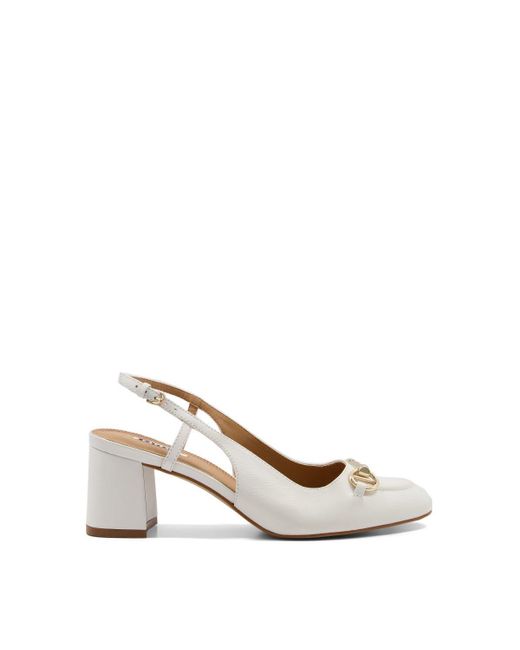 Dune White Wide Fit 'cassie' Leather Strappy Heels