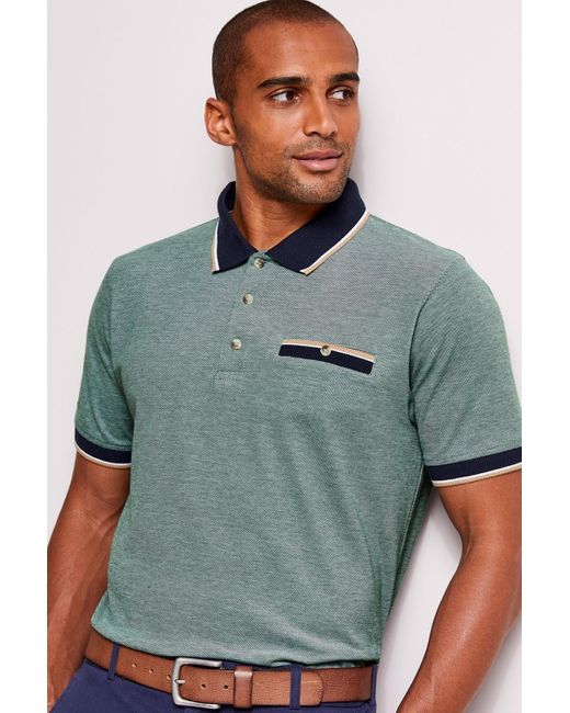Cotton Traders Blue Guinnesstm Short Sleeve Birdseye Pocket Polo Shirt for men