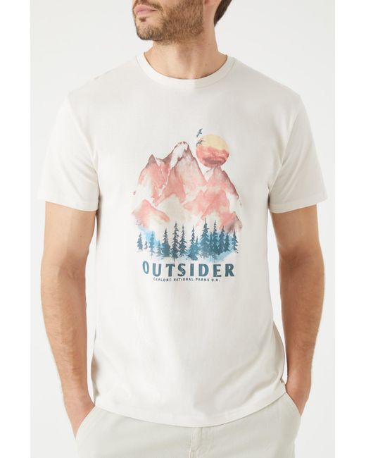 Mantaray Outsider Printed Tee in White for Men | Lyst UK