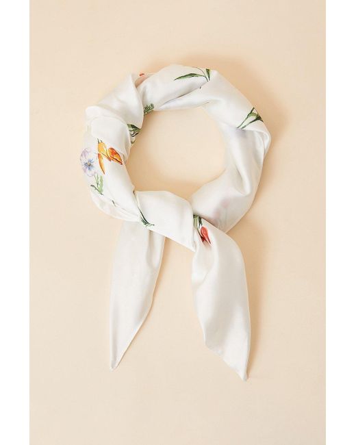 Accessorize Natural Wildflower Large Satin Square Scarf