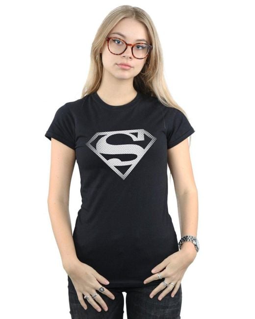 Dc Comics Black Superman Spot Logo Cotton T-shirt
