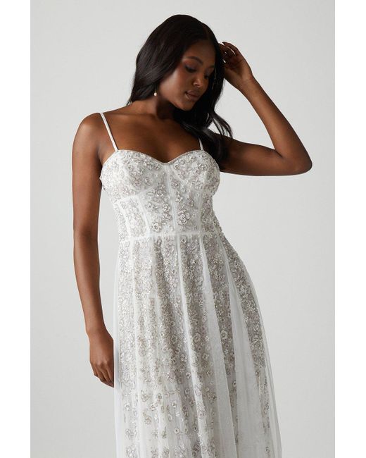 Coast White Premium Floral Corset Detail Wedding Dress