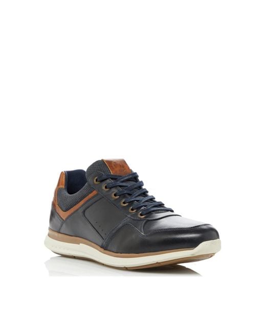 Dune Blue 'thymes' Leather Trainers for men